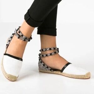 Rebecca Minkoff White Leather Espadrille Flats